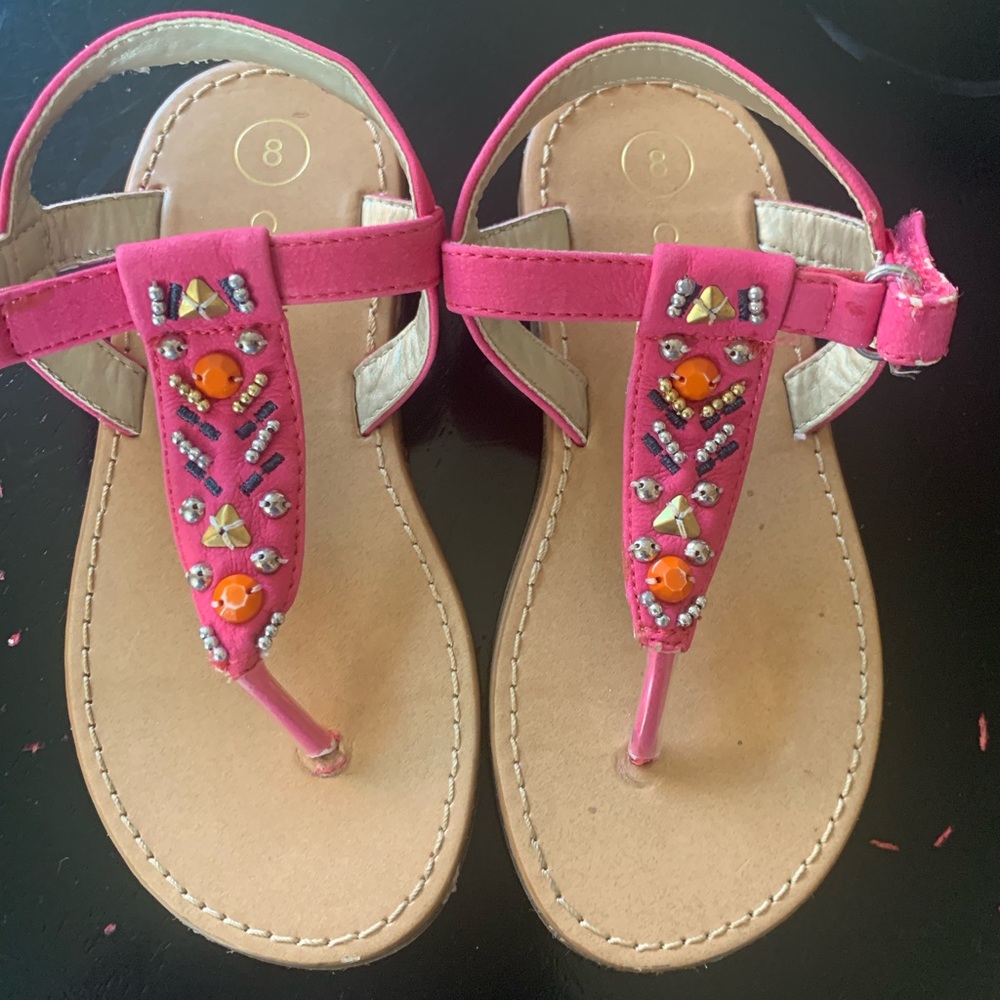 Pink beaded sandals